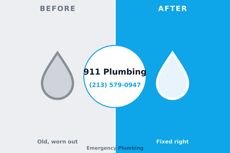 Before and after: plumbing repair South El Monte, CA